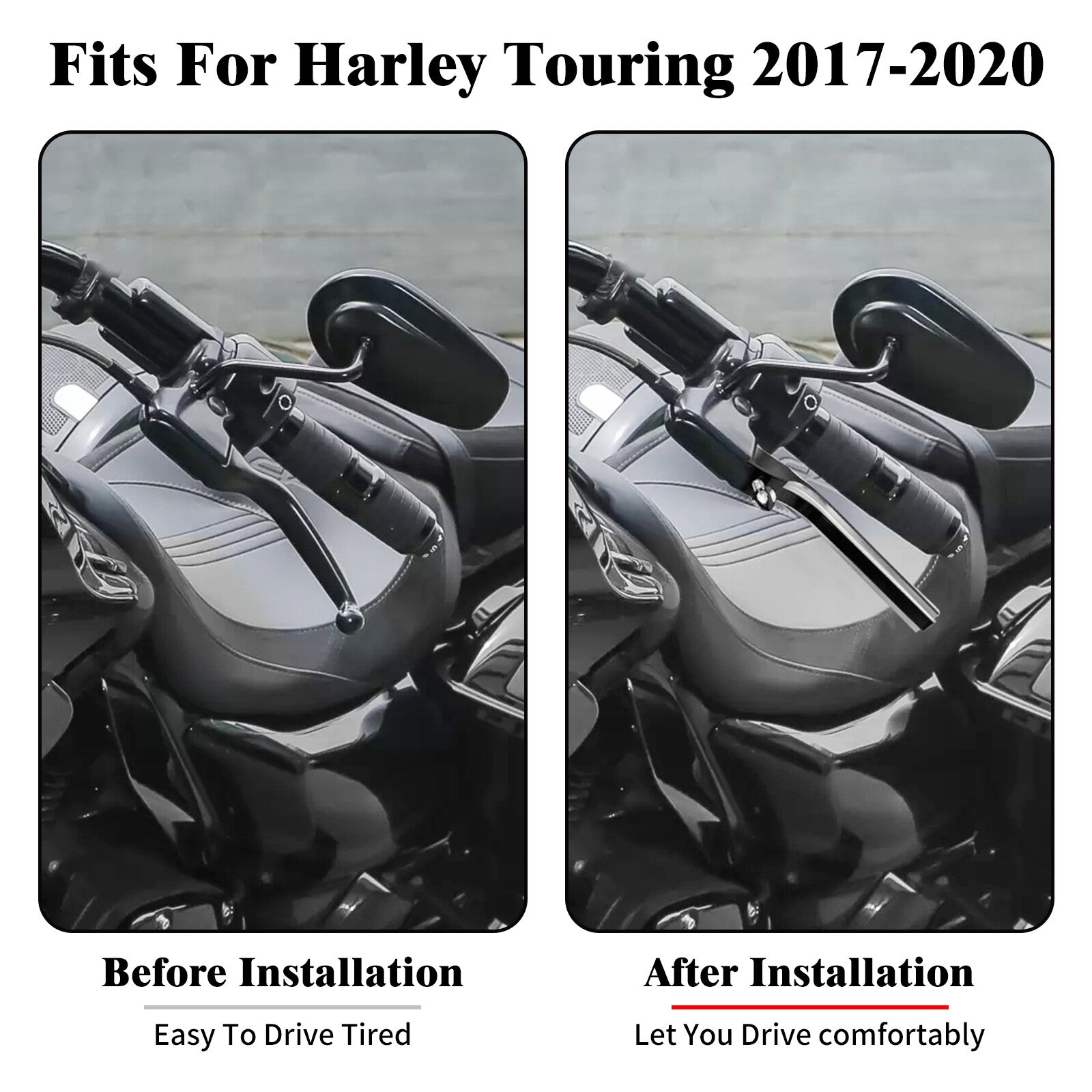 Black Brake Clutch Levers for Harley Touring Street Electra Road Glide 2017-2020 Q