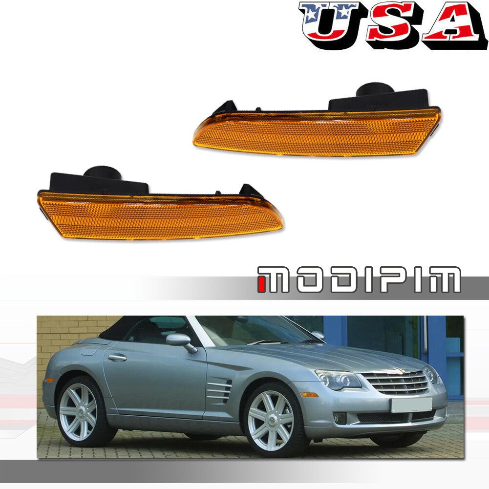 Piece Amber Front Side Marker Light Housing Kit for 04-08 for for CHRysler Crossfire SRT-6- v