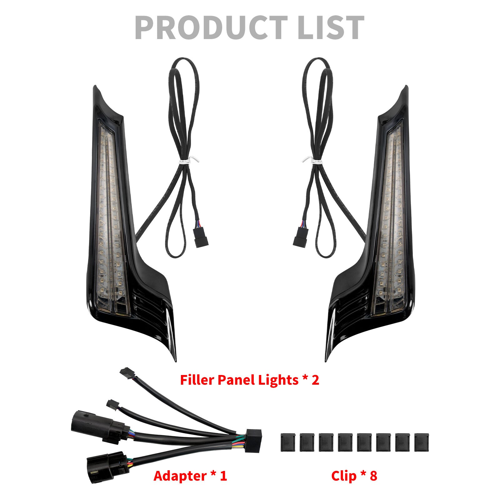 Rear Fender Filler Panel Turn Singal LED Light for Harley Road Electra Glide 14+