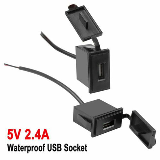 2x for Mini USB for Charger Socket 12V 2.4A Waterproof Power Adapter Outlet Accessories