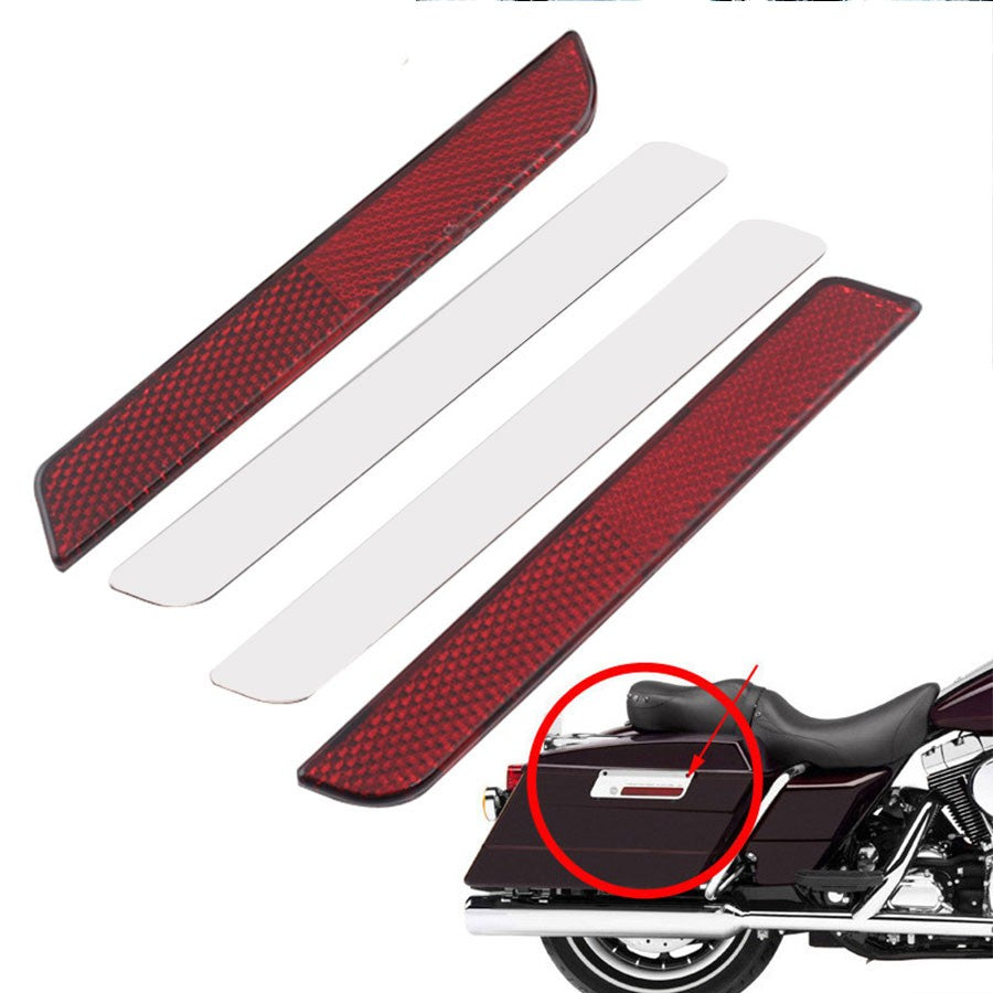 for Harley Touring FLH FLTR FLHR Hard SaddleBag Latch Insert Reflector Red Decal Q