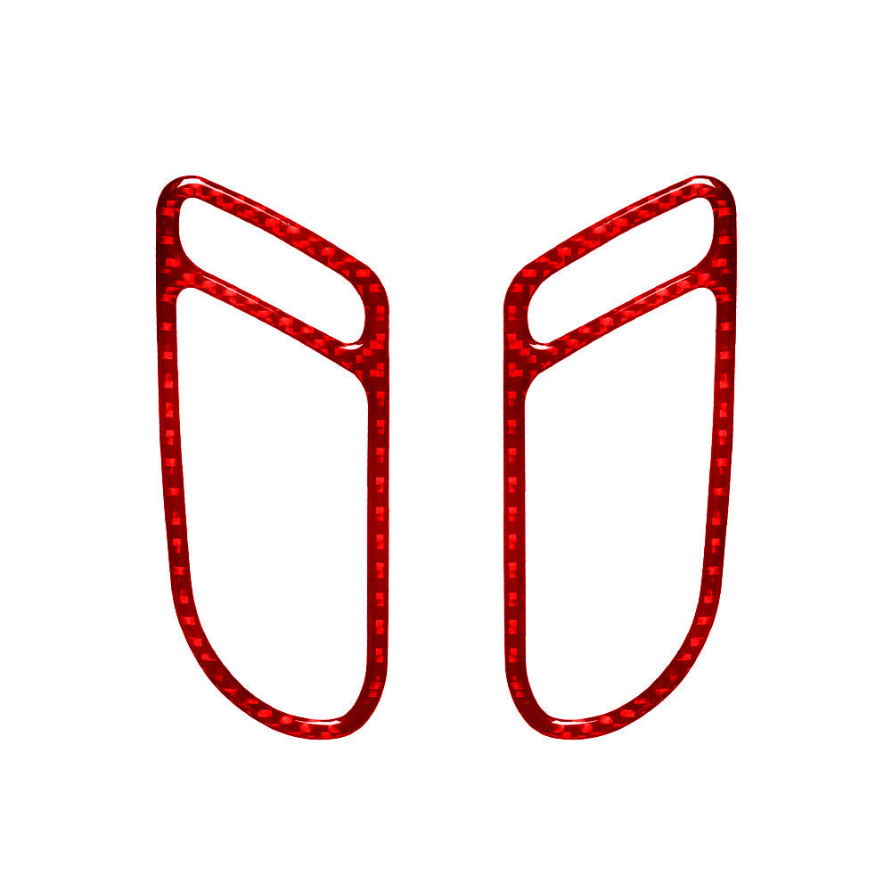 2X Red Carbon Fiber Gear Shift Side Strips Cover Trim for Jeep Liberty 2008-2012 v