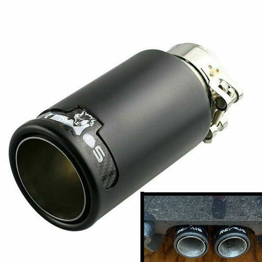 2.5'' Double Wall Brushed Stainless Steel Vehicle Exhaust Tail Pipe Black New