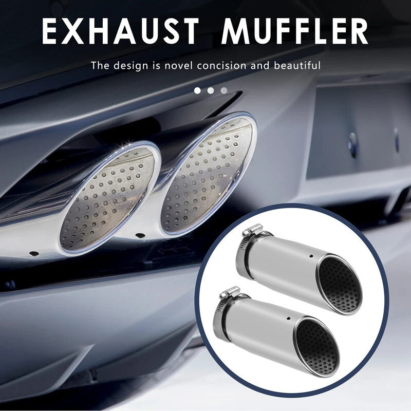 2x Car Exhaust Muffler Tip Stainless Steel Pipe Chrome Modified for Benz C180