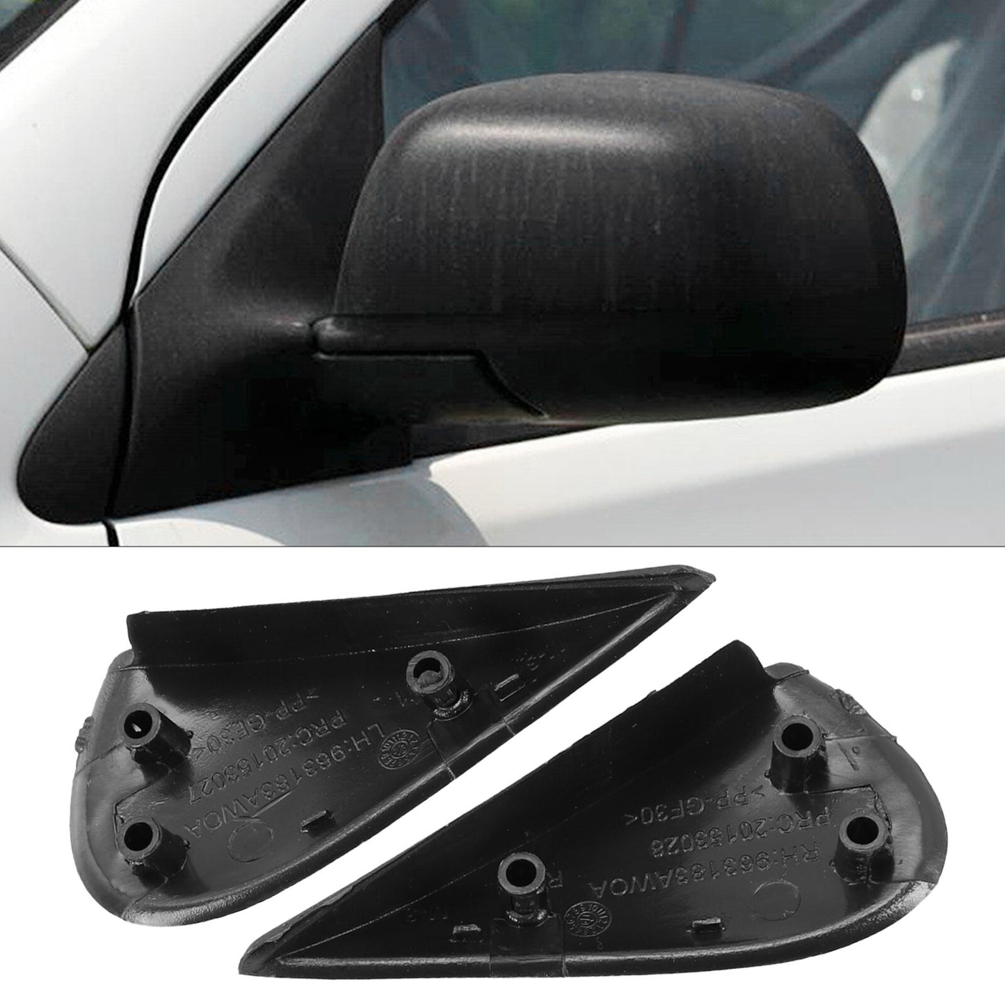 Pair Car Side Mirror Corner Triangle Fender Cover Trim For Versa 2012-19 v