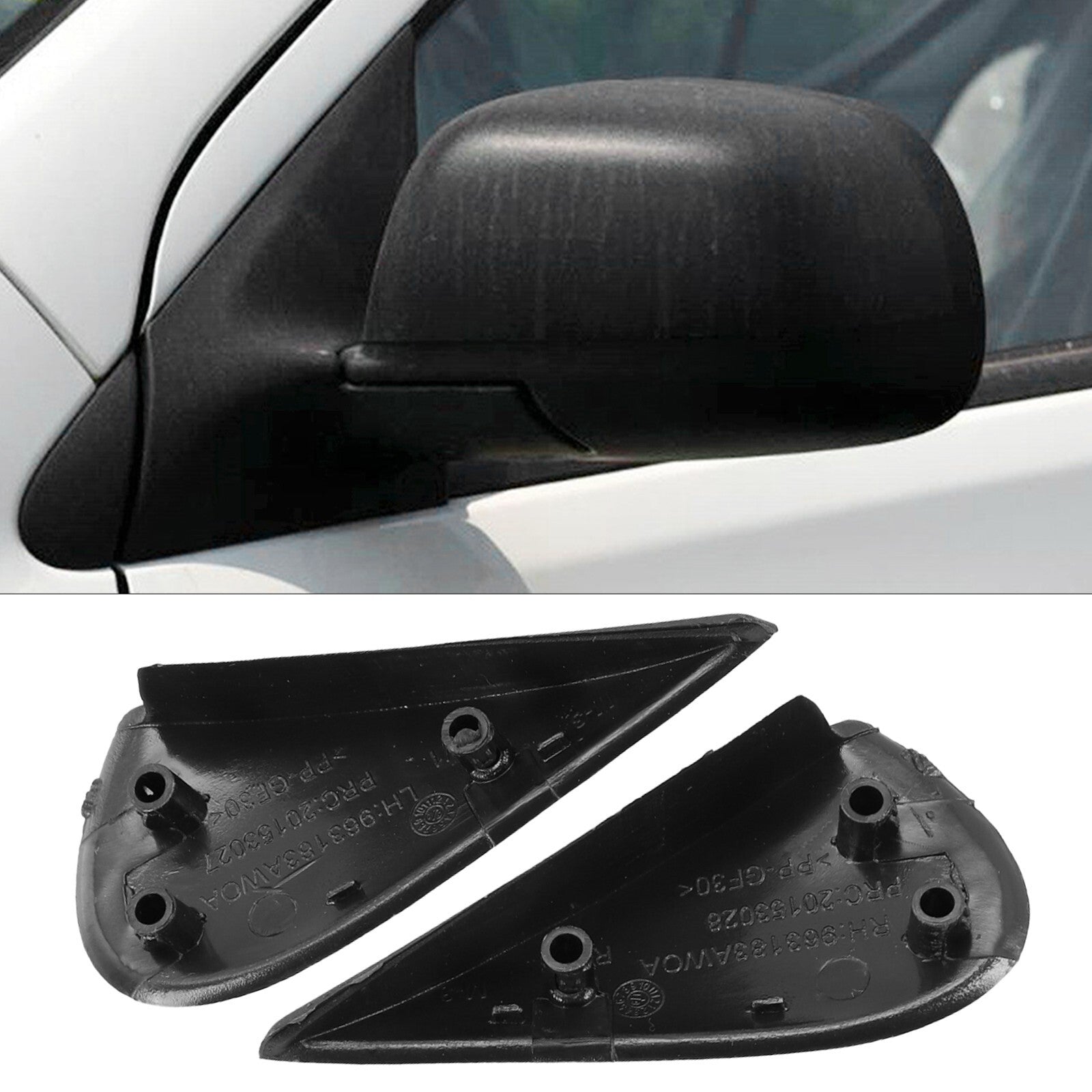 Pair Car Side Mirror Corner Triangle Fender Cover Trim For Versa 2012-19 v