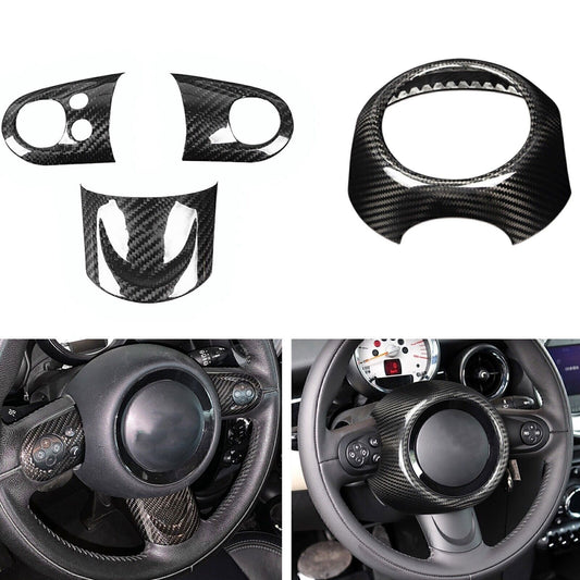 for Mini Cooper R55 R56 R57 R58 R59 Carbon Fiber Steering Wheel Cover Frame Trim n