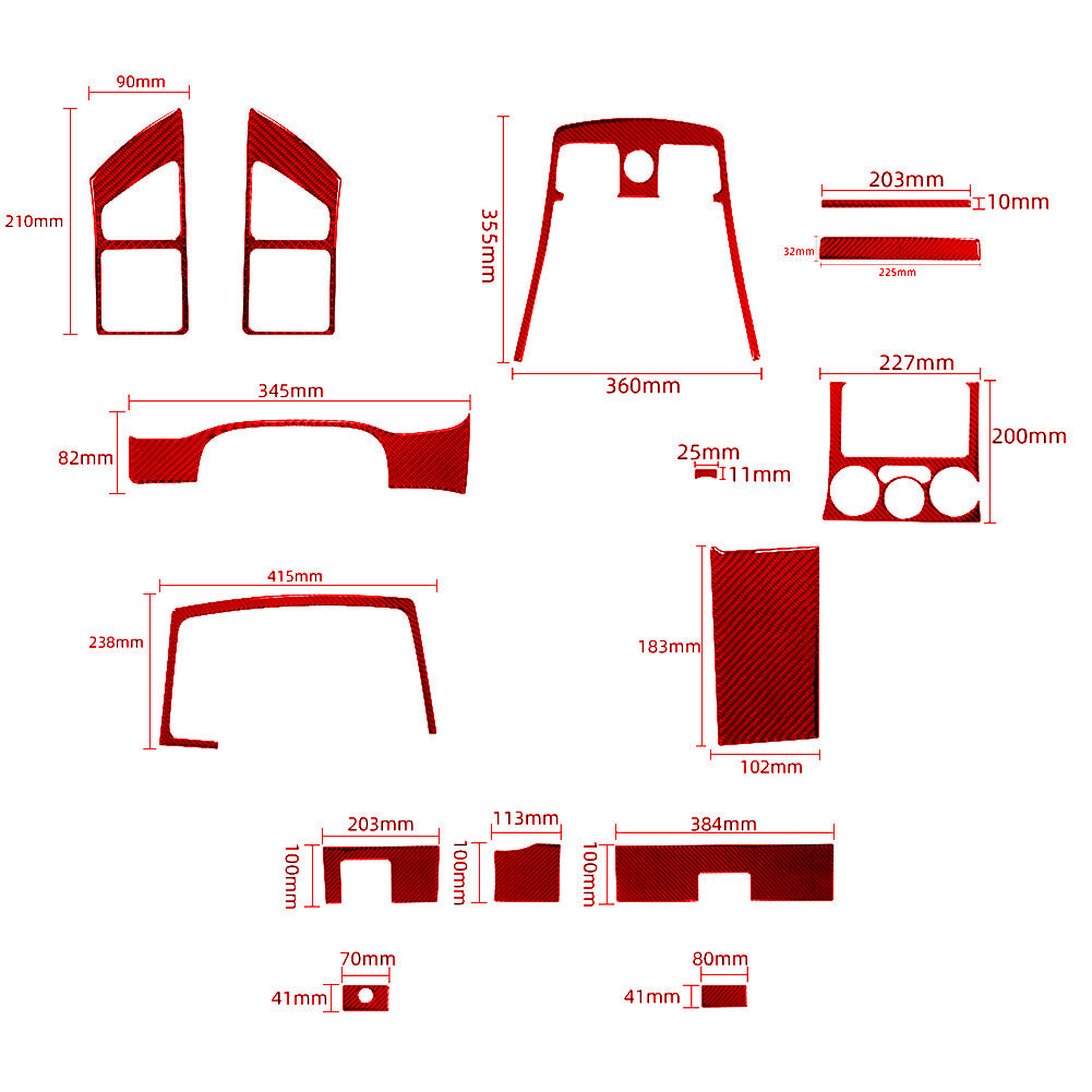27Pcs Carbon Fiber Interior Full Set Kit Cover Trim For Tundra 2007-2013 v