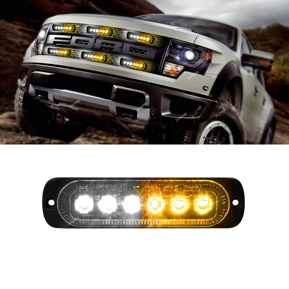 4x6LED Truck Emergency Hazard Flash Strobe Light Dash Warning Lamp Amber/White Q