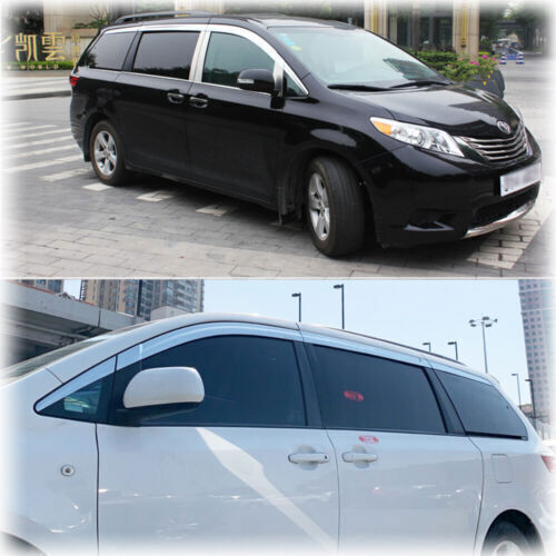 Chrome Window Visor Vent Sun Rain Guards Door Visor for Toyota for Sienna 2016-2019