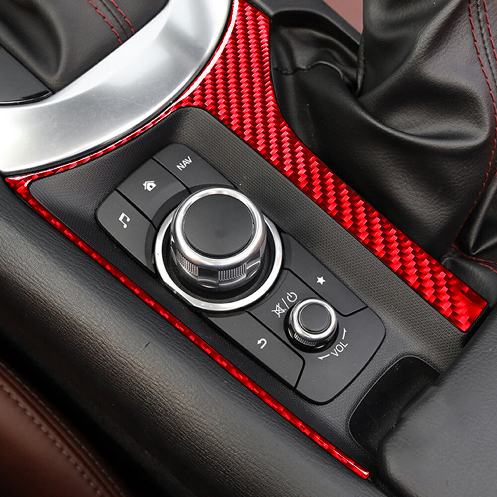 4Pcs Red Carbon Fiber Shift Console Trim for Land Rover Discovery Sport 2015-19 v