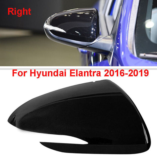 Black Right Rearview Door Mirror Cover Shell Cap for Hyundai for Elantra 2016-2019