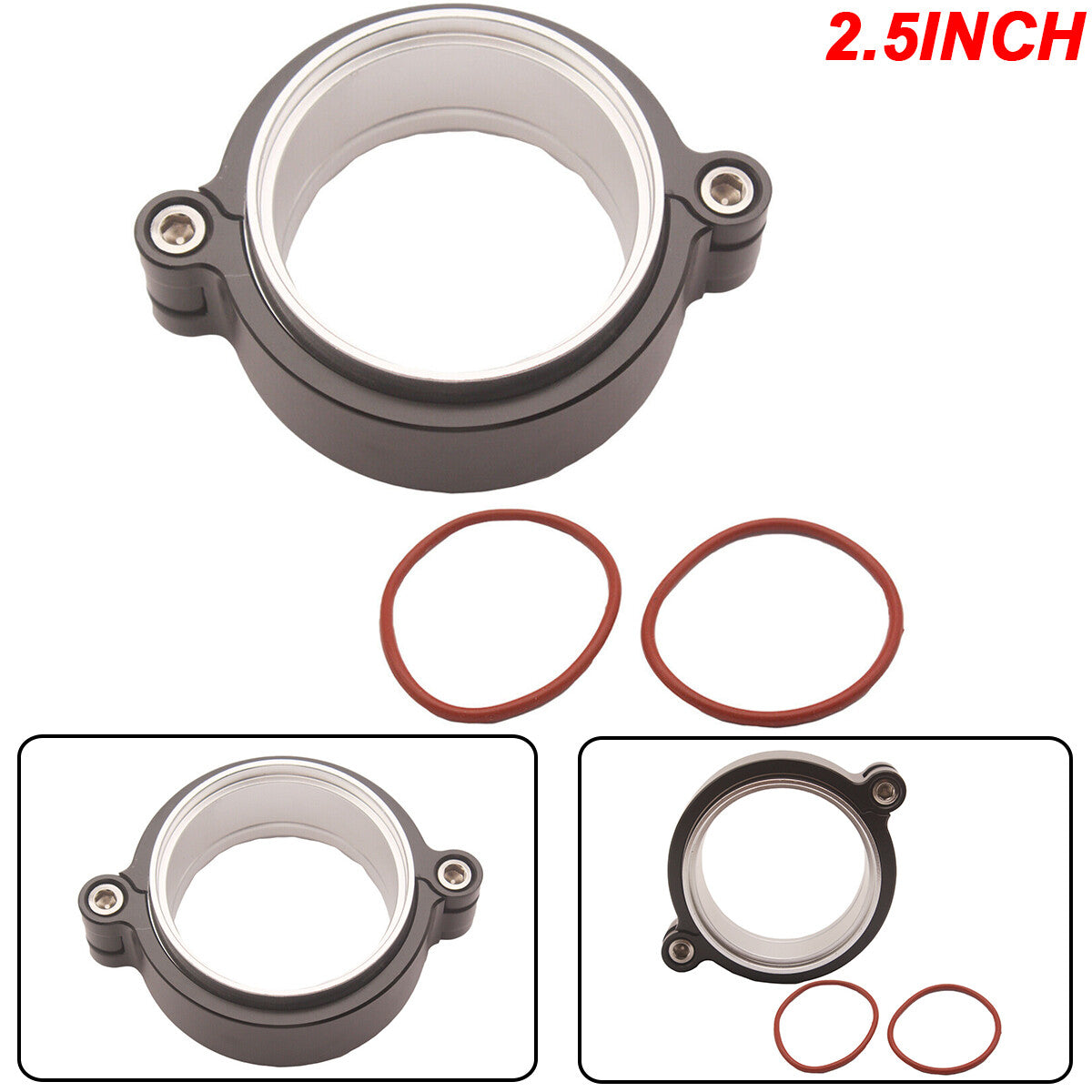 1Ps HD Car Exhaust V-band Clamp Flange Assembly For 2.5 Turbo Dump Pipe BK n