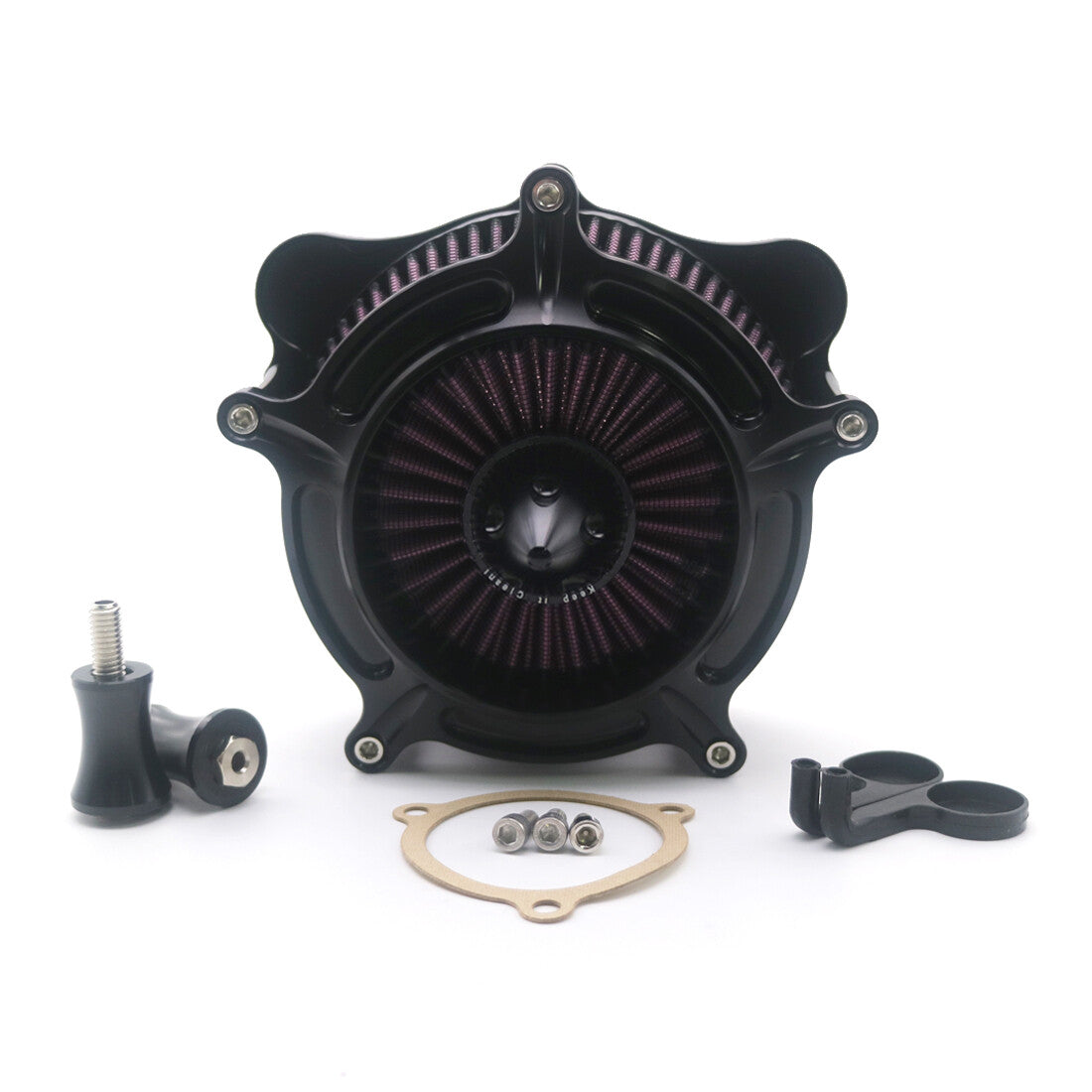 Black CNC Turbine Air Cleaner Intake Filter System For Softail Touring 2014-2015 Q