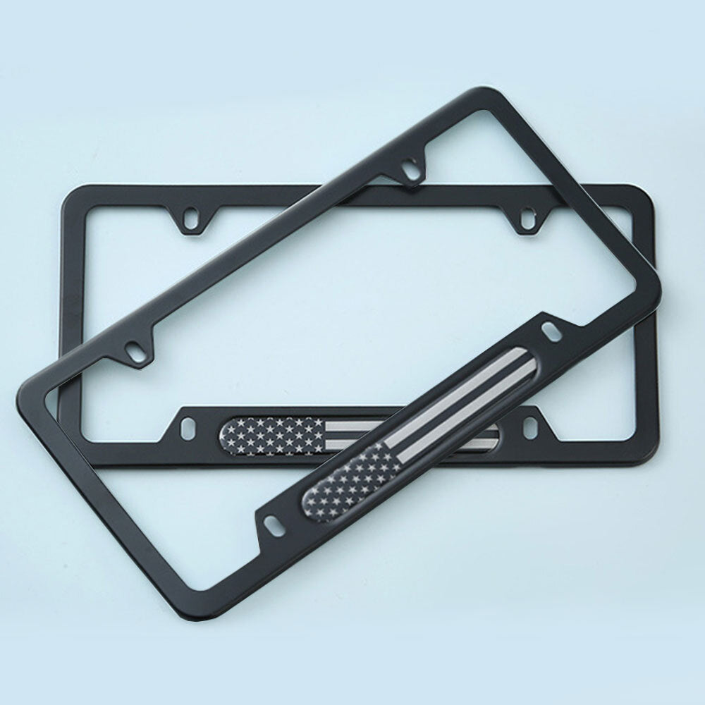 2-Piece American Flag Patriot Car License Plate Frame Cover Automotive Accessories n