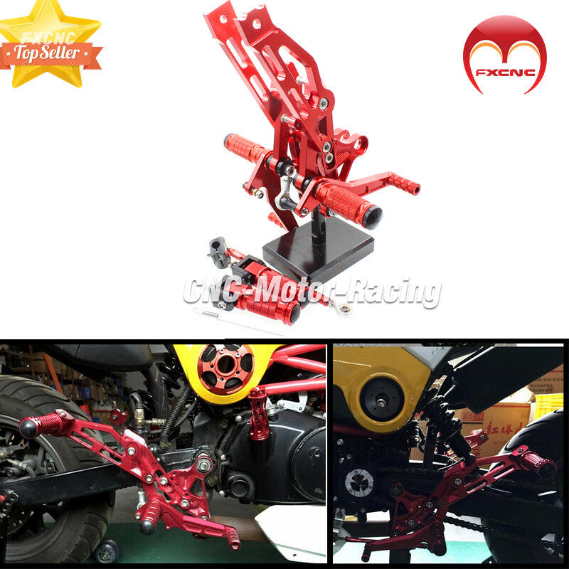 Red color for Honda GROM MSX125 2012-2013-2014-2015-2016 CNC rear footrest spikes.