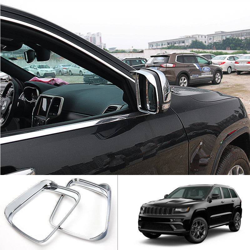 Car Chrome Side Mirror Rain Eyebrow Frame Trim for Jeep Grand Cherokee 2011-2020