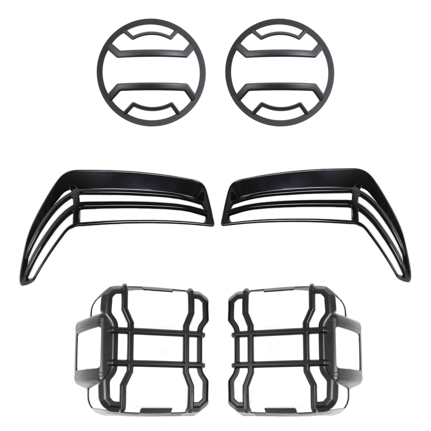 Suitable for 2018-2023 for Jeep for Wrangler JL, 6-piece headlight, wheel arch, and taillight cover trim.