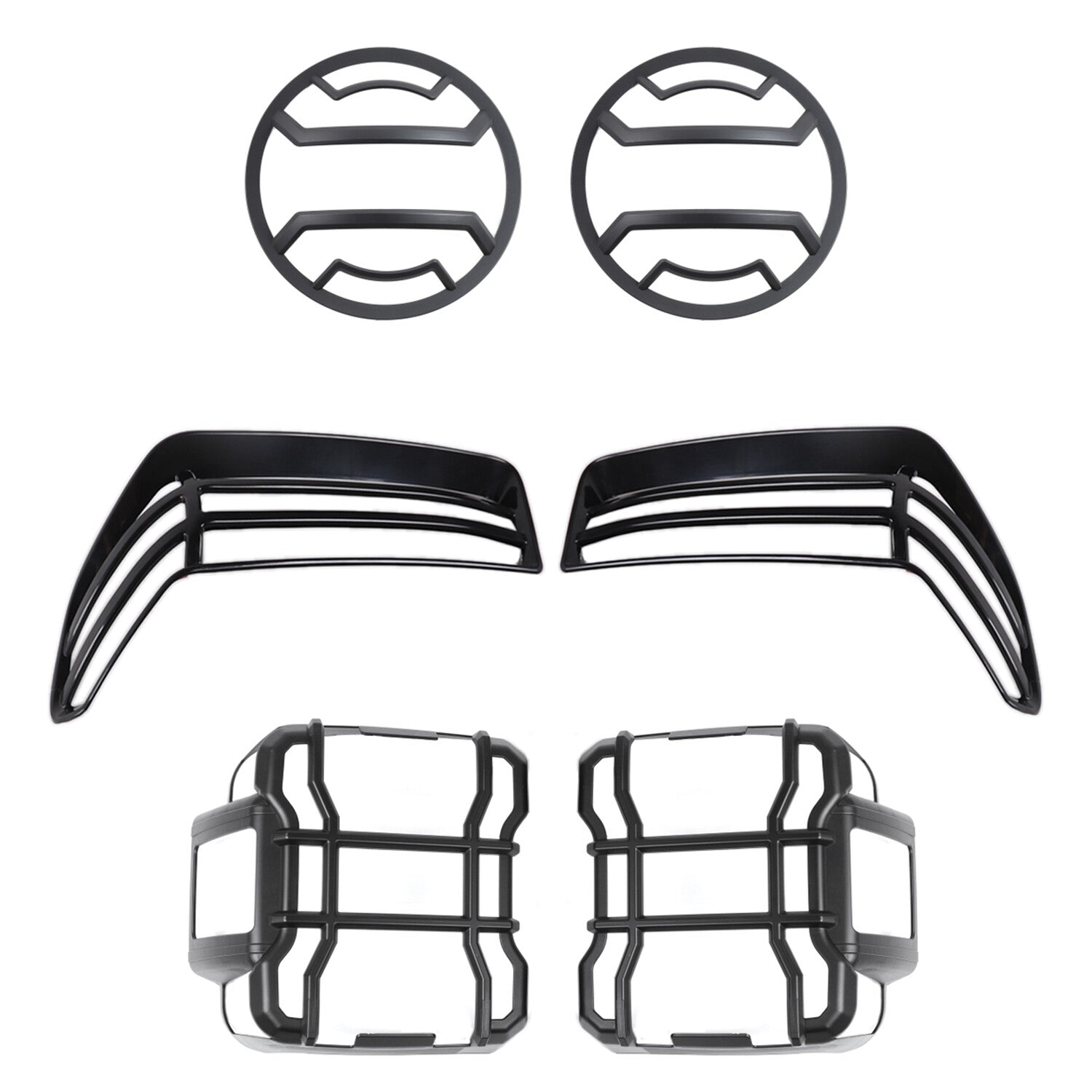 Suitable for 2018-2023 for Jeep for Wrangler JL, 6-piece headlight, wheel arch, and taillight cover trim.