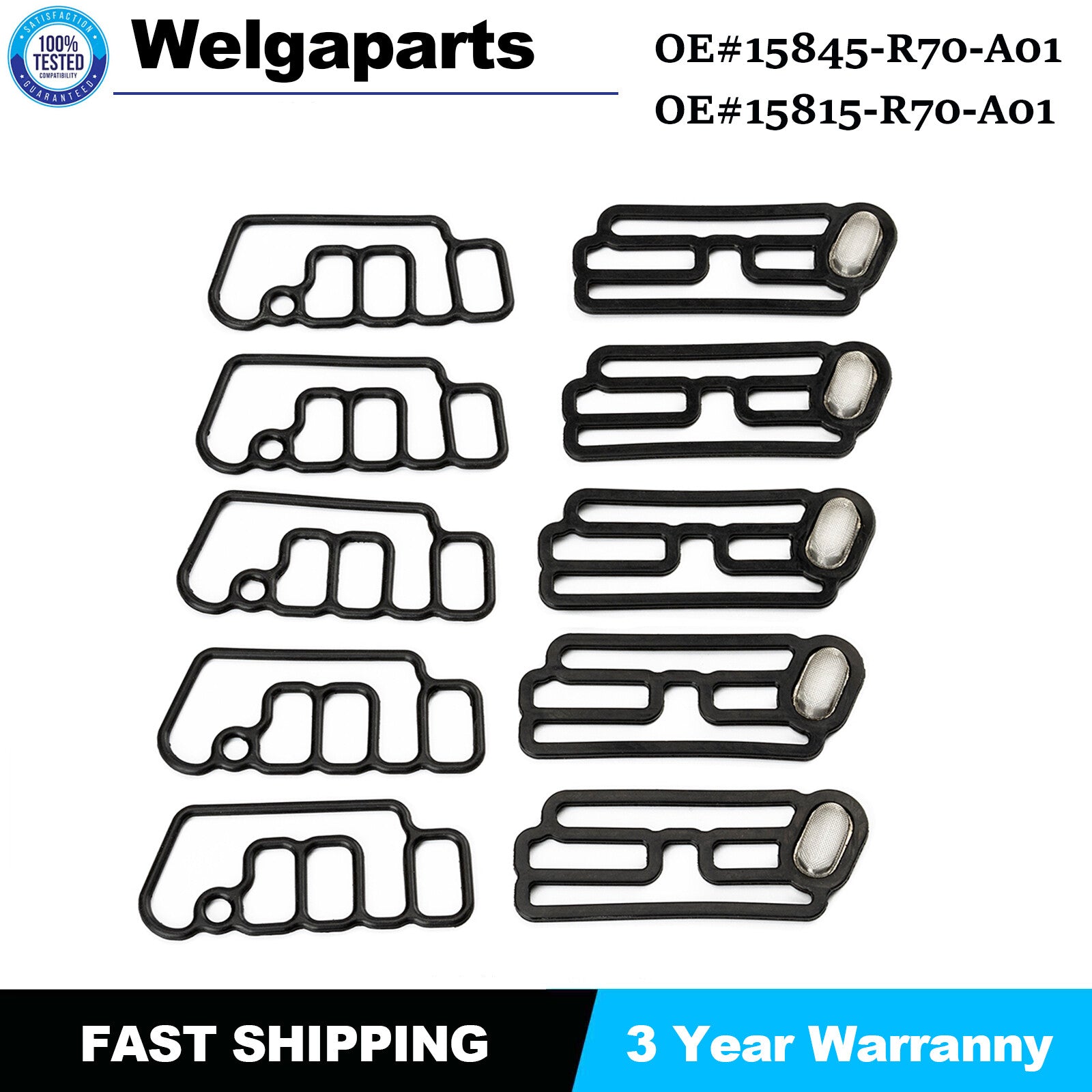 5 set for Honda 15815R70A01 15845R70A01 NEW Cylinder Head Solenoid Gasket VTEC