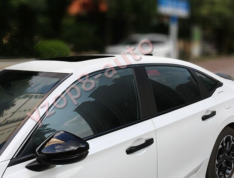 12x for Honda for Civic 2022-2023 Sedan Black Stainless Full window Cover Strip Trim