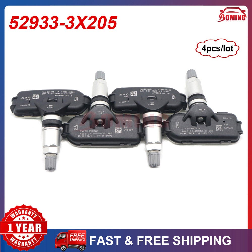 52933-3X205 new 4-Piece Tire Pressure Sensor (TPMS) for Kia Forte 2014-2018 315MHz