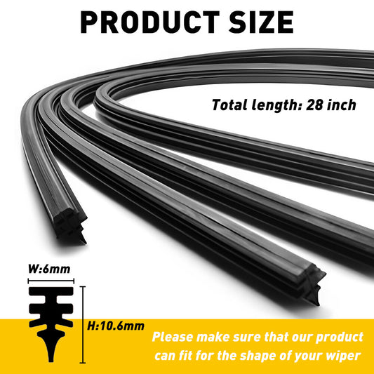 4-Pack General Motors Car Bus Rubber Frameless Windshield Wiper Blades Replacement Pack 28-inch Q