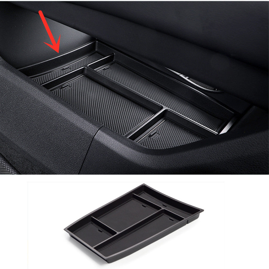 Gear shift panel storage box suitable for Nissan Rogue 2021 - 2023 VC with decorative cover.