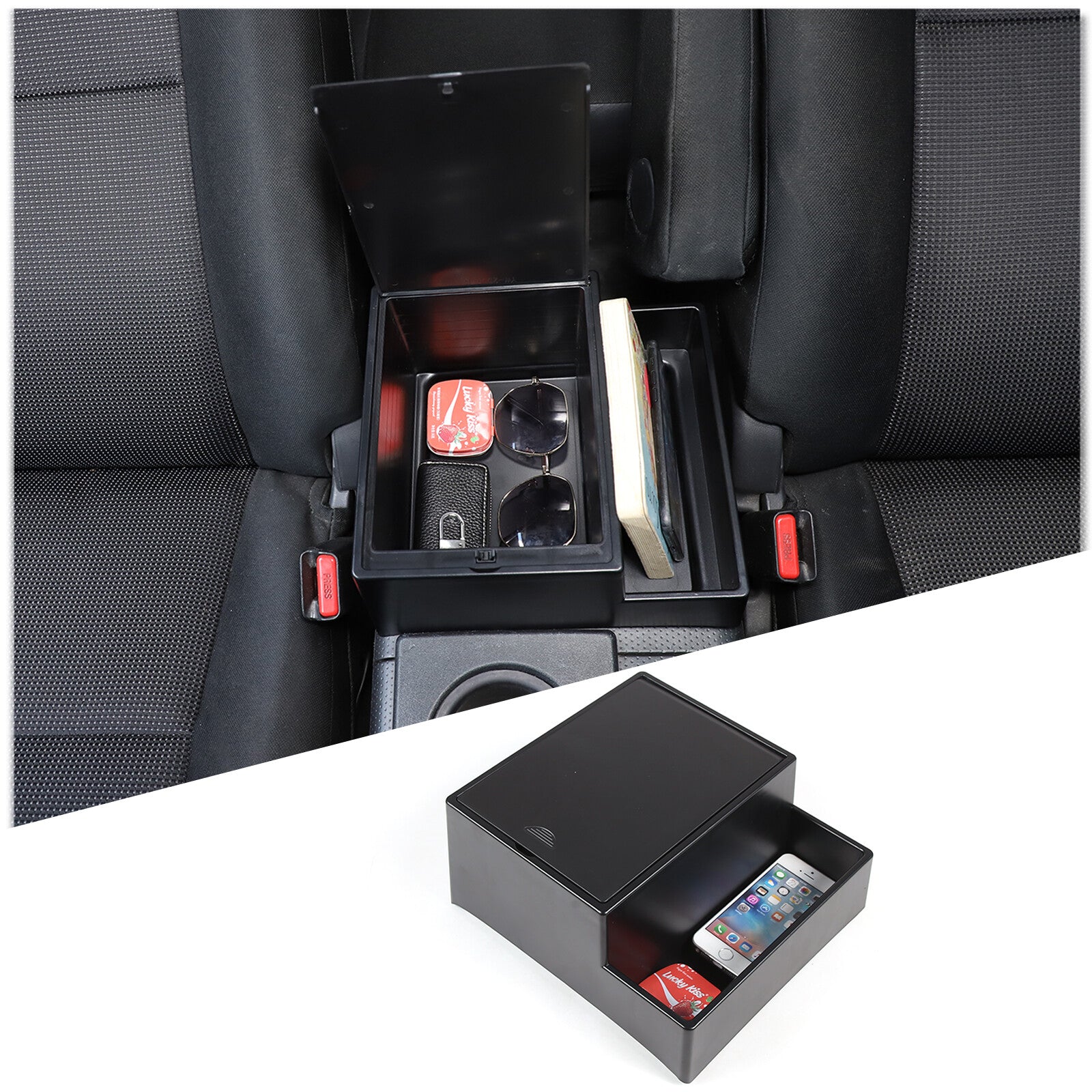 Red Interior Center Control Navigation Frame Cover Trim for Maverick 2022+- v