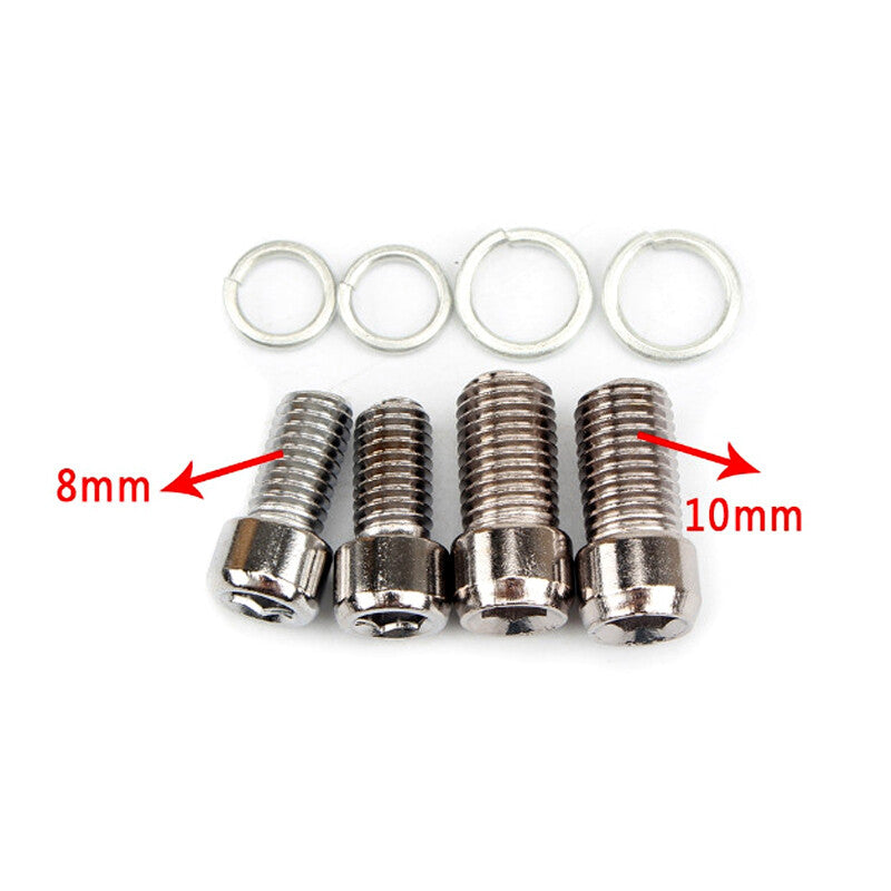 A pair of motorcycle/bicycle mirror mount megaphone extender adapters, 8mm/10mm left + right - n