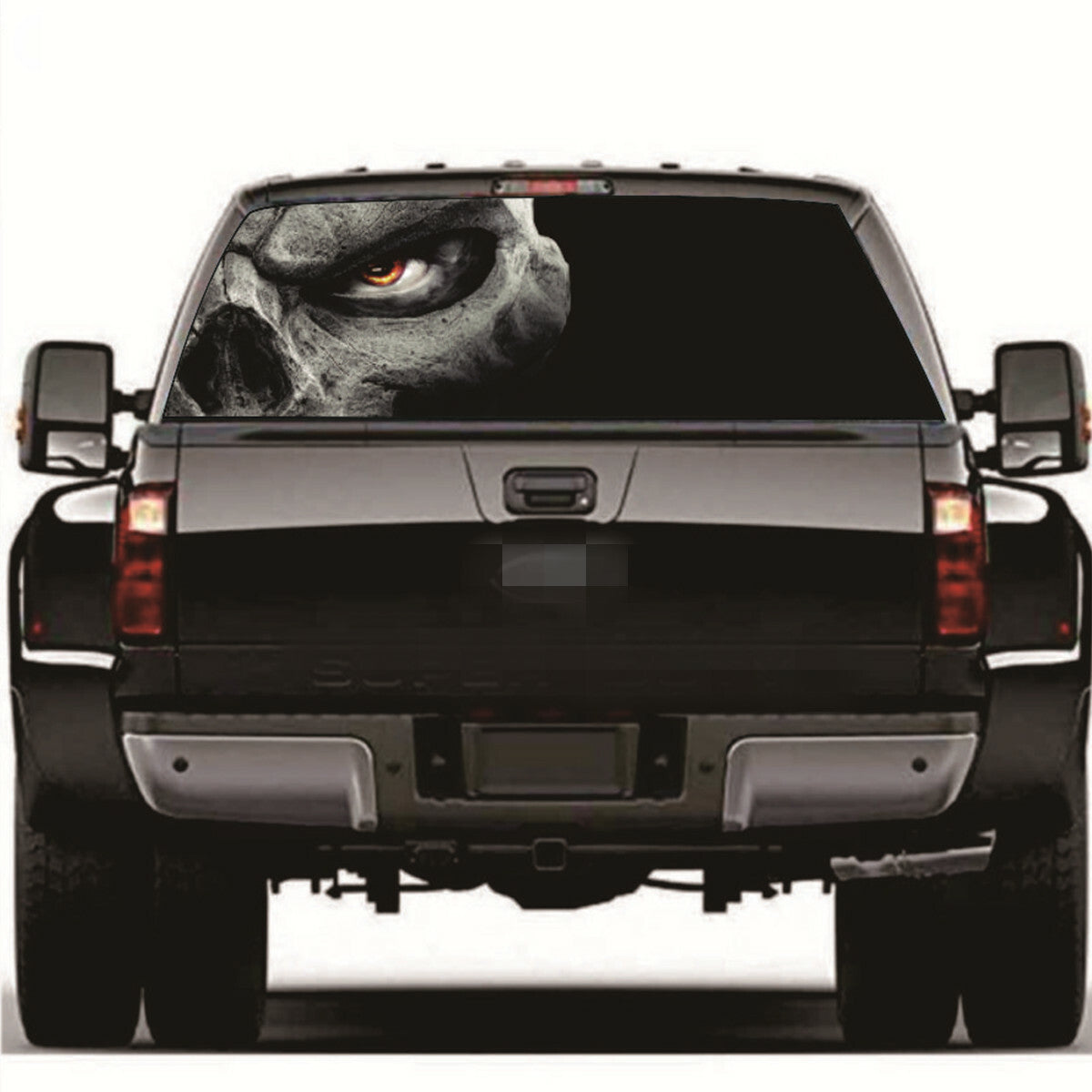Car Truck Pickup Rear Window Perforated Sticker Tint Decal Skull Graphics Trims