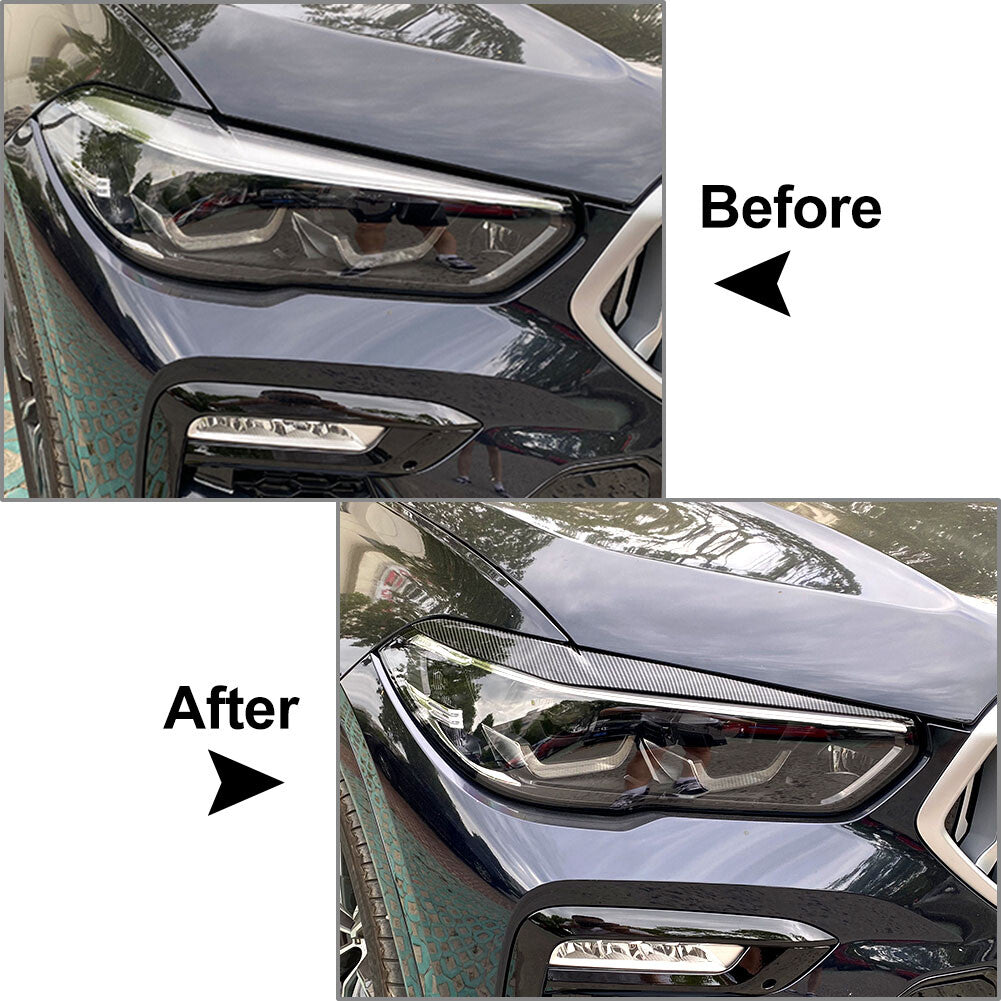 Front Fog Light Lamp Eyebrow Cover Trim for BMW X5 2018-2022 for BMW X6 19-22