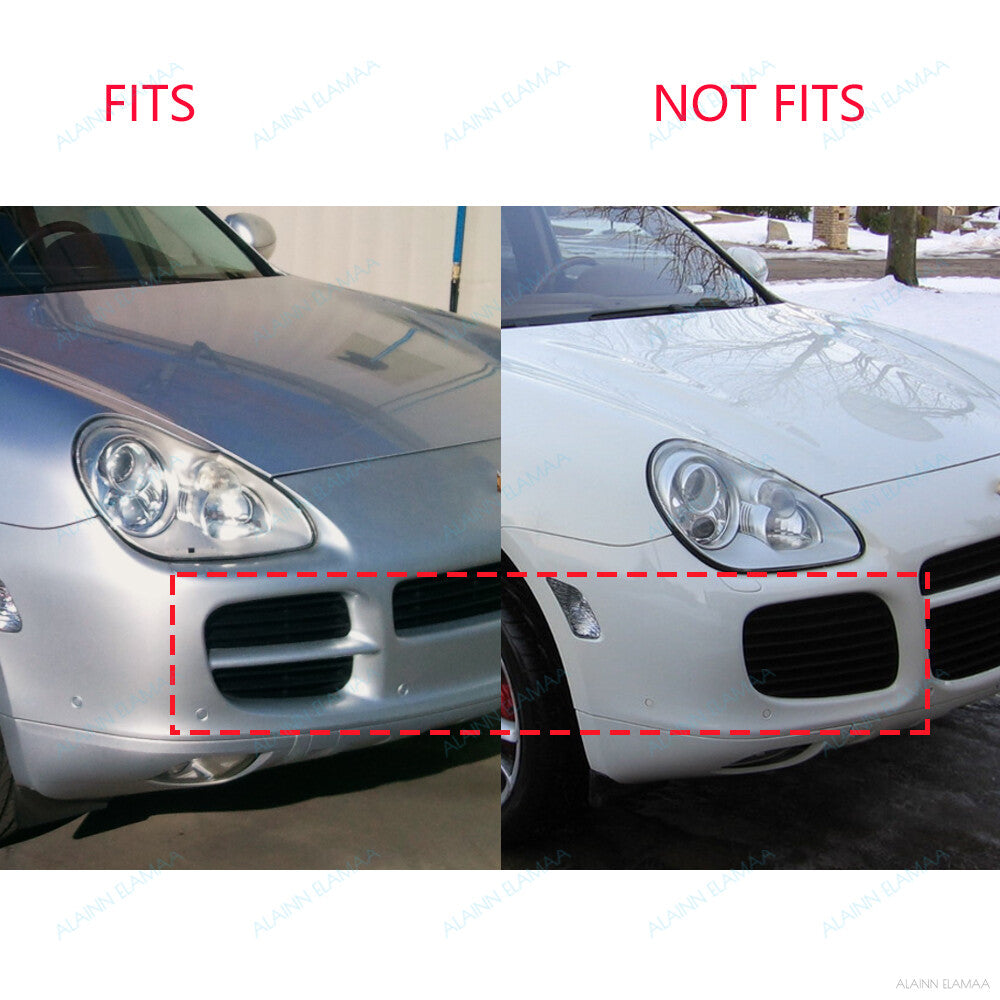 Pair Front Bumper Bezel Cover Grille Fit for Porsche for Cayenne Base / S 2003-2006 Q