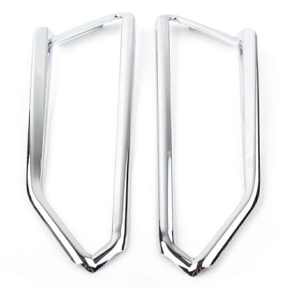 Pair Motorcycle Chrome Front Light Trim Accents for Honda Goldwing GL1800 18-21 Q