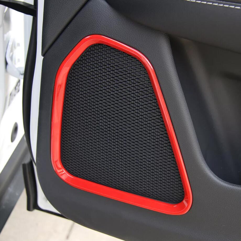 For 2017-2025 for Jeep Compass ABS Red Interior Door Speaker Bezel Frame Cover Trim v