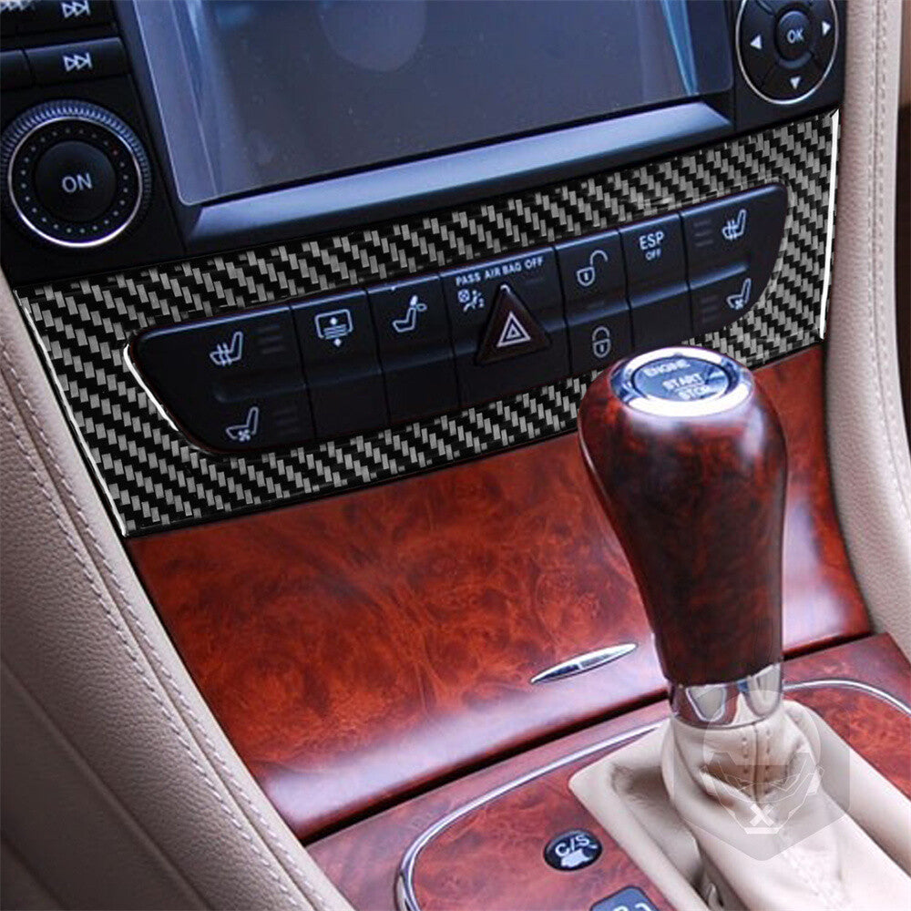 Carbon Fiber Central Heating Button Panel Trim for Benz CLS Class C219 2004-2009
