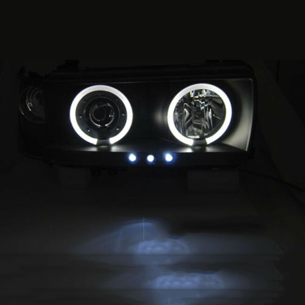 for Land cruiser LC80/FJ80 1990-1997 Smoked Black Angel eyes One-piece Headlight