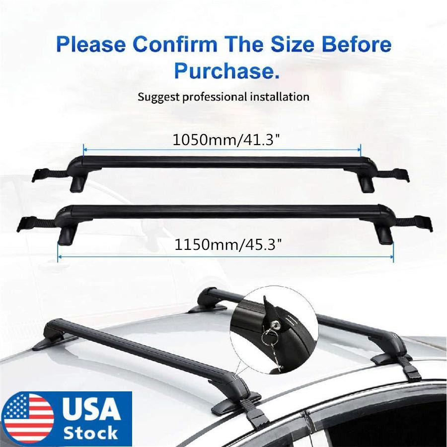 45 Universal Roof Rack Overhead Side Rails Bars Luggage Carrier Aluminium Alloy Q