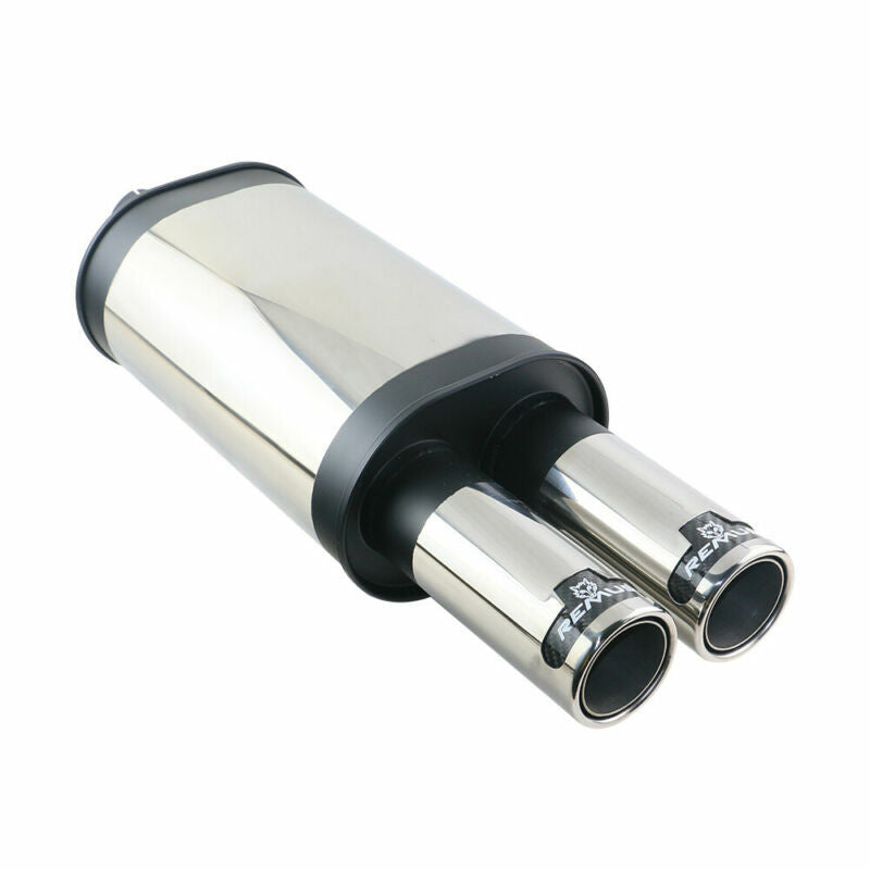 2in-2.5in Universal Exhaust Rear Muffler Exhaust Pipe BlK RM Tube Tail 3 OD