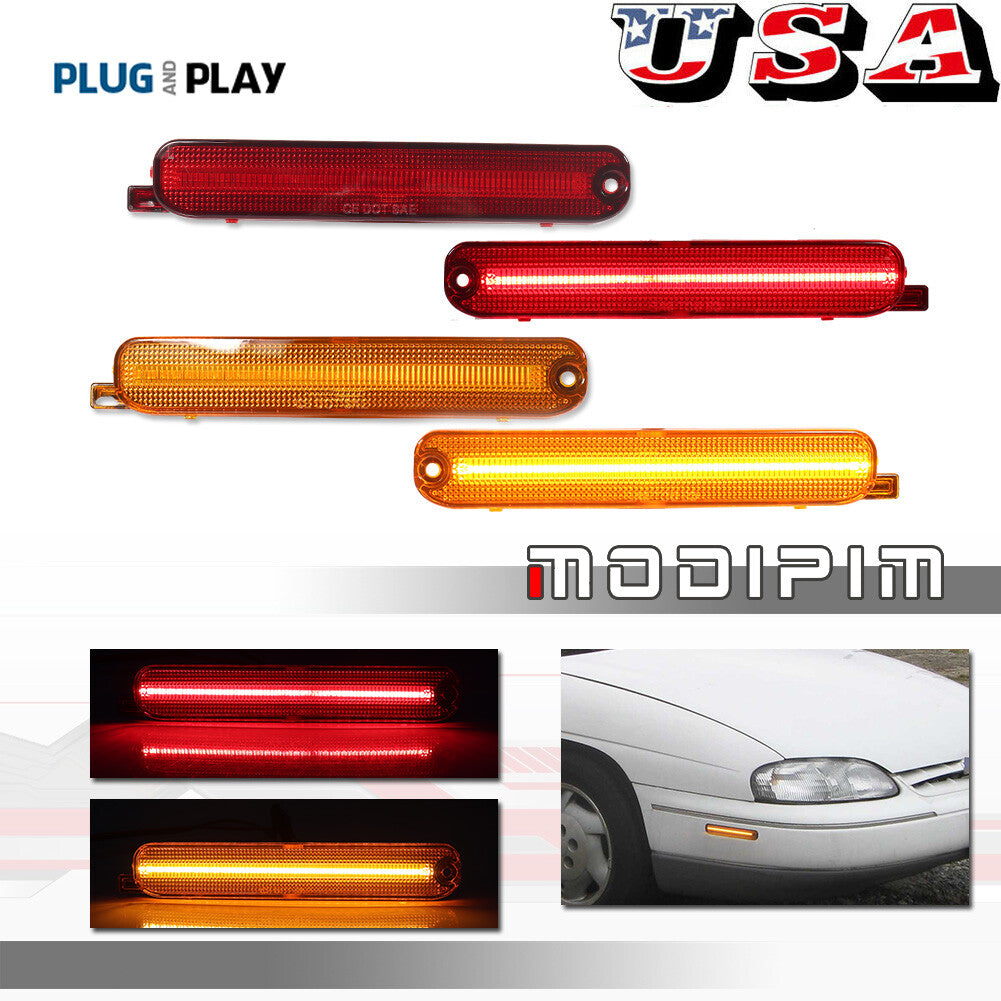 (2) Amber (2) red LED side marker lights suitable for 95-01 Lumina and 95-99 Monte Carlo- v