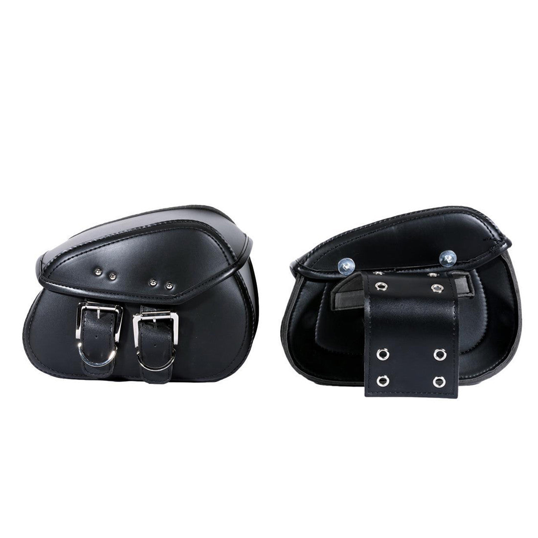 for Mini Black PU Leather Luggage Bag Saddlebag Saddle Bag Pouch for Harley for Honda Q