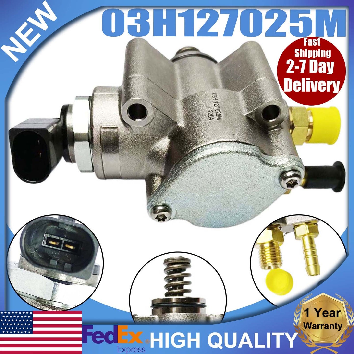#03H127025M 3.6L High-Pressure Fuel Pump for 2011-2015 for Passat , 2012-2017 CC