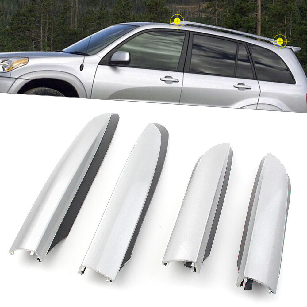 4pcs Roof Rack Cover Rail End Shell Cap for Toyota RAV4 2013-2018 2014 15 16 17