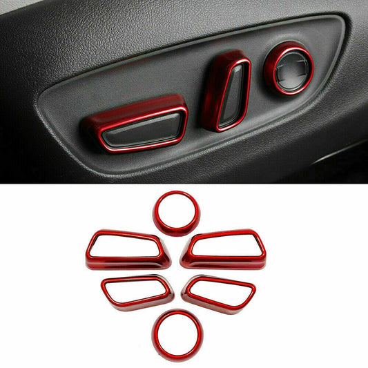 Red Interior for Seat Adjustment Button Trim Cover for Toyota Highlander 2020-2023