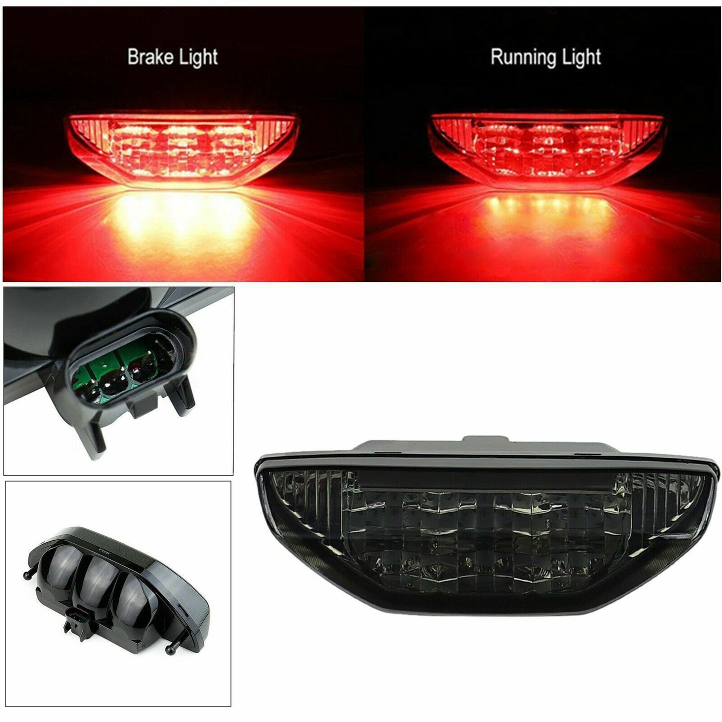 Fit for Honda TRX 250 300 400EX TRX400X 500 700 Smoked LED Brake Tail Light Lamp AT