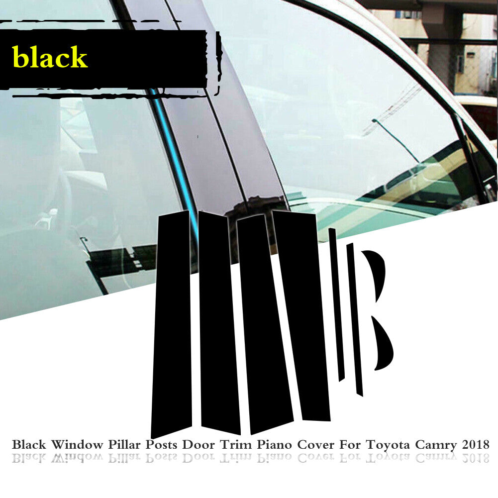 for for Camry 2018 Black Pillar Molding Protection Panel Trim Set - v
