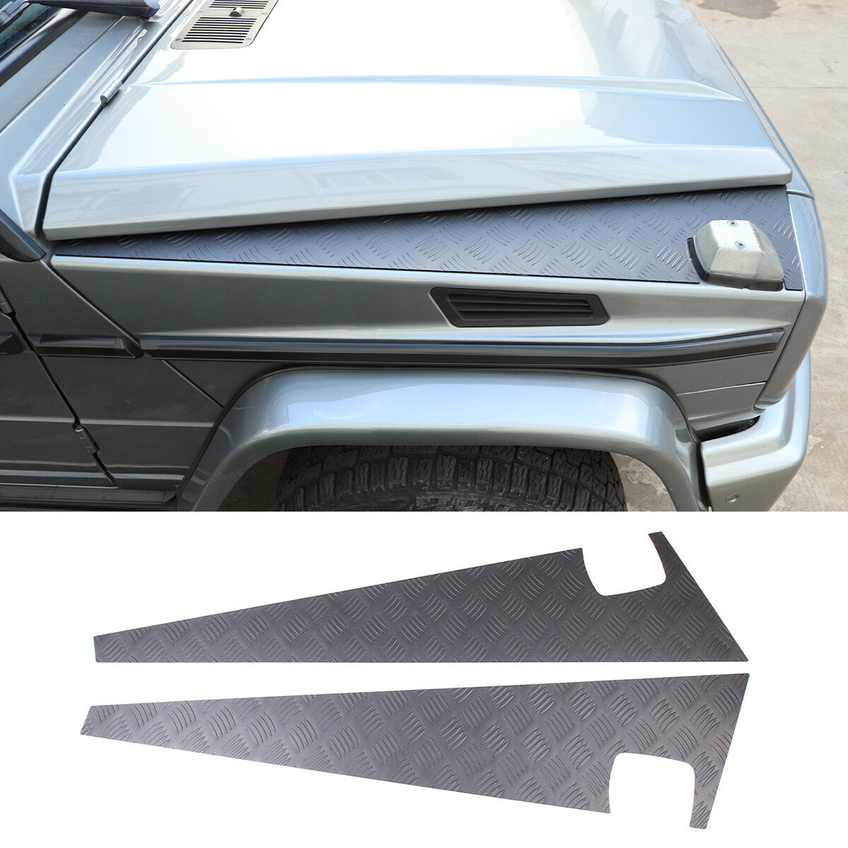 2-Piece Black Stainless Steel Taillight Covers for Hummer H3 SUV