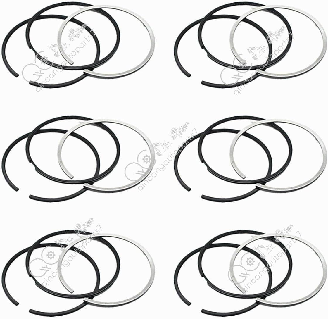 6X Piston Rings 3802421 3802746 3802230 For 89-98 for Dodge 6B 6BT 5.9 12V