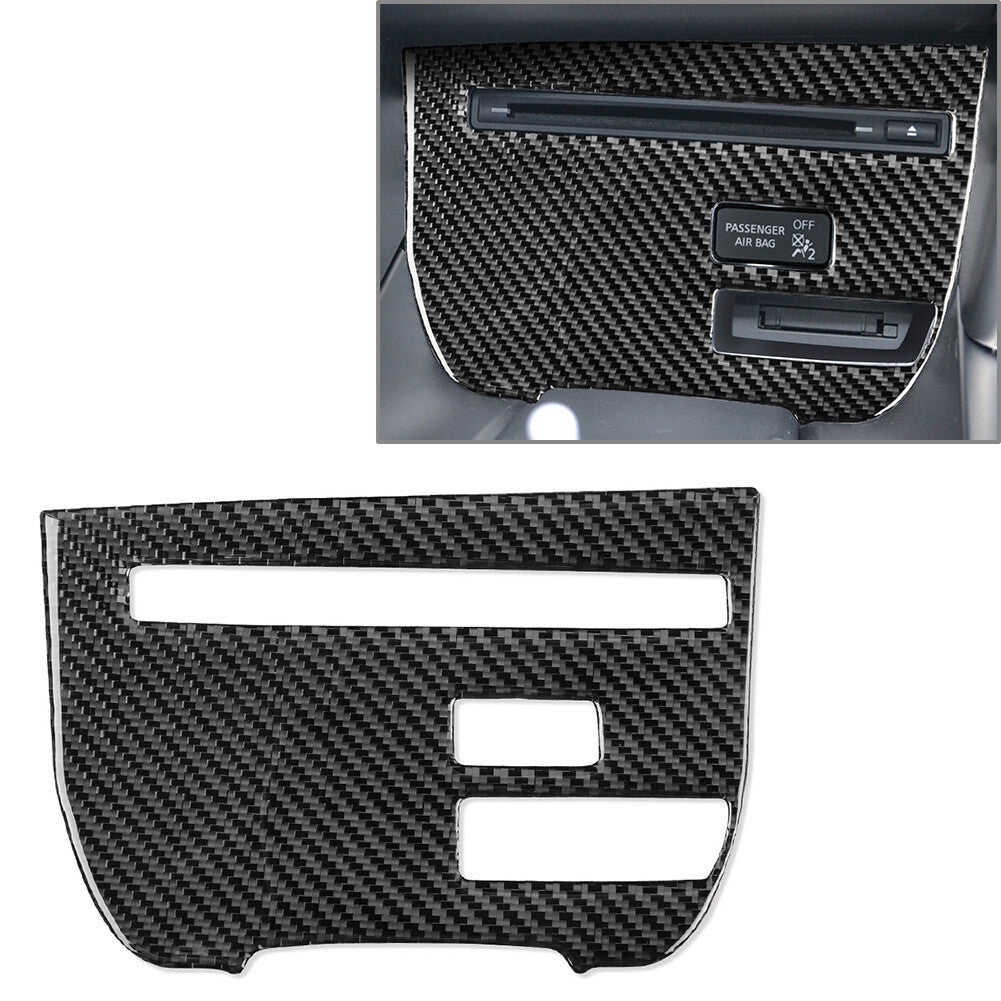 Central Console CD Panel Cover Trim for Nissan GTR R35 2008-16 Black Car RHD