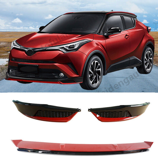 3*for Toyota C-HR CHR 2018-2019 Red Front Bumper Lip Surround Molding Cover Trim Q